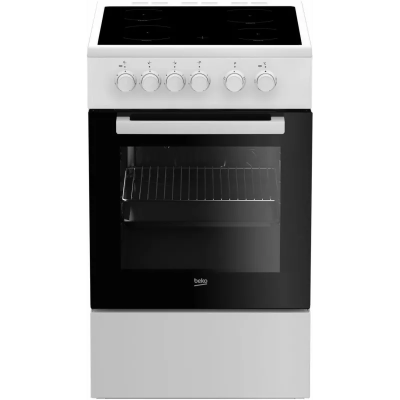 Laisvai pastatoma elektrinė viryklė Beko FSS57000GW su keramine kaitlente