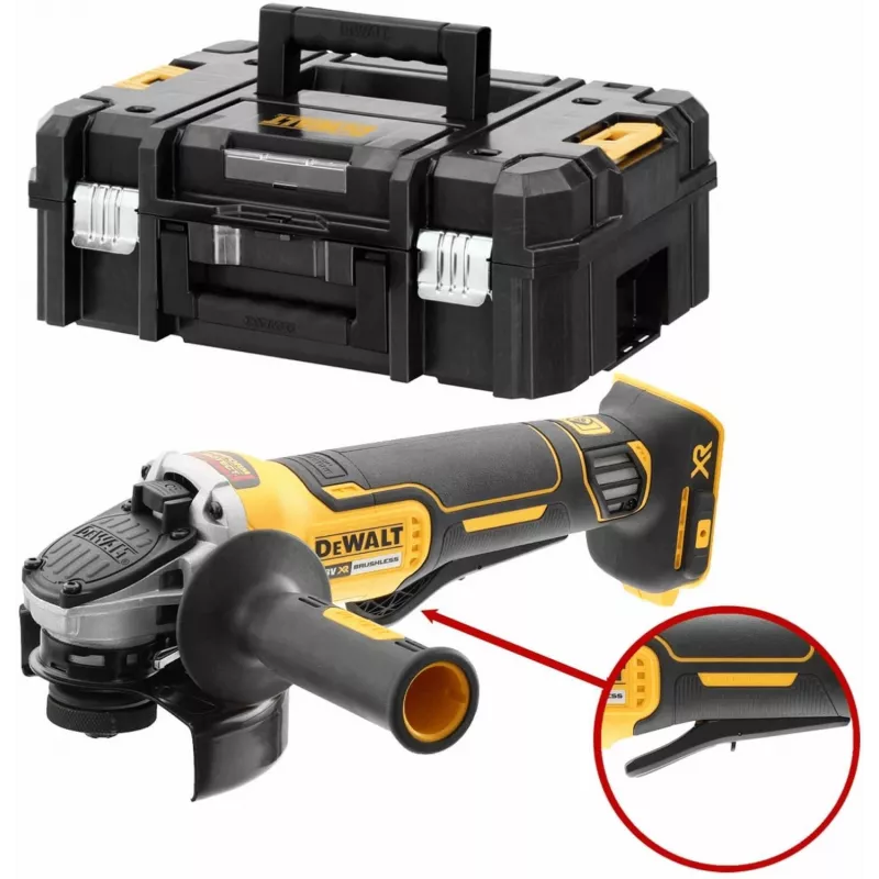 DeWALT DCG406N-XJ akumuliatorinis kampinis šlifuoklis, 18V XR, bešepetėlinis, 125 mm, svirtinis jungiklis, be akumuliatoriaus