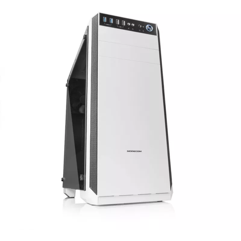 Korpusas MODECOM Oberon Pro Midi Tower, grūdintas stiklas, microATX/ATX, 7 lizdai, 395 mm GPU, 2x3.5 colio + 3x2.5 colio vietos, USB 3.2 Gen1