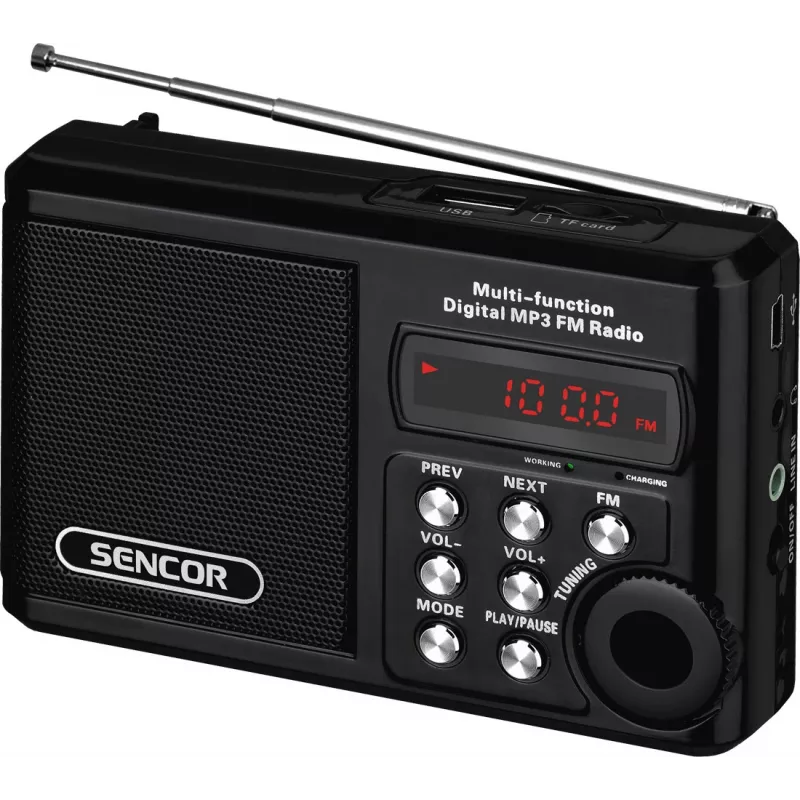 Nešiojamas radijo imtuvas SENCOR SRD 215 B MP3, USB, SD