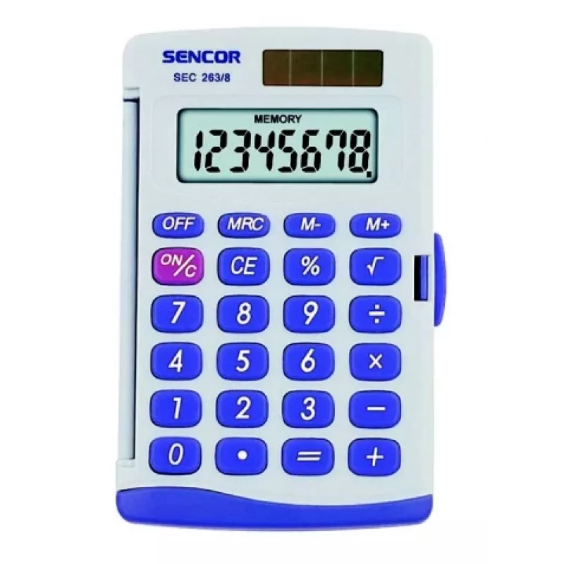 Sencor SEC 263/8 Pocket Grey pagrindinis skaičiuotuvas
