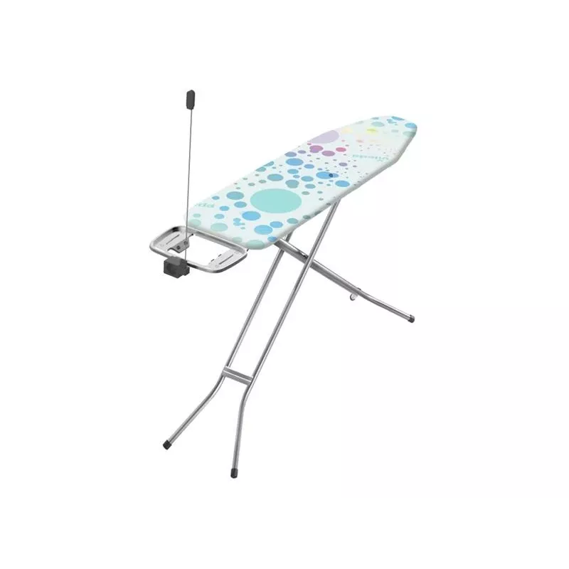 Pilno dydžio lyginimo lenta Vileda 163316 – 1200x380 mm, reguliuojamas aukštis 75–96 cm, nerūdijančio plieno kojelės, laikiklis lygintuvui
