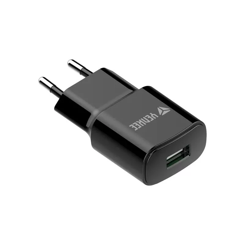 Sieninis USB-A įkroviklis YENKEE YAC 2013BK — 12W, 2.4A
