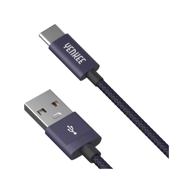 Laidas YENKEE YCU 301 BE USB-A 2.0 / USB-C 1m violetinis