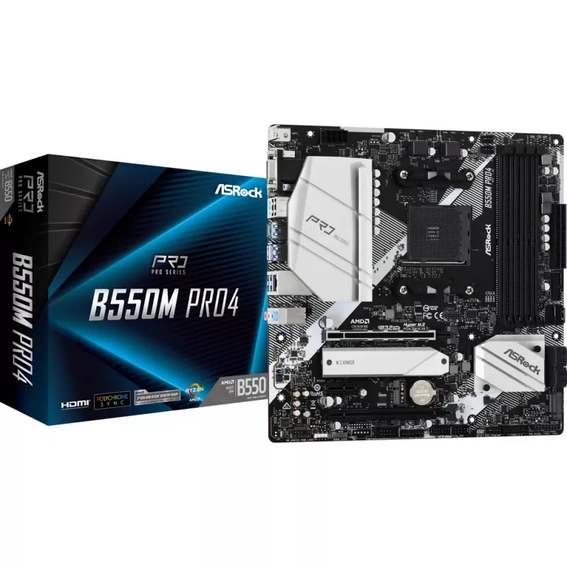ASRock B550M Pro4 AM4 Micro-ATX pagrindinė plokštė