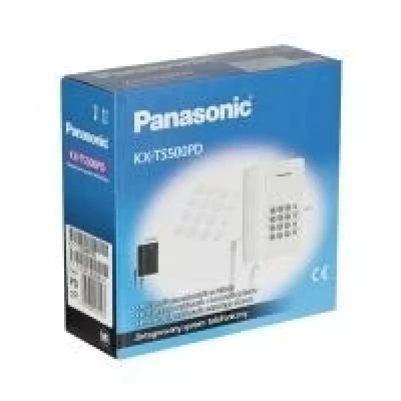 Laidinis telefonas Panasonic KX-TS500 juodas su skambučio numerio atpažinimu ir garsiakalbiu
