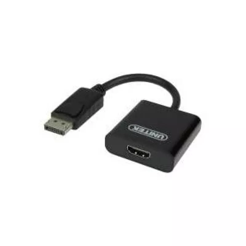 Unitek Y-5118DA adapteris iš DisplayPort į HDMI (M/F), 0,1 m, Full HD 1920x1200, juodos spalvos
