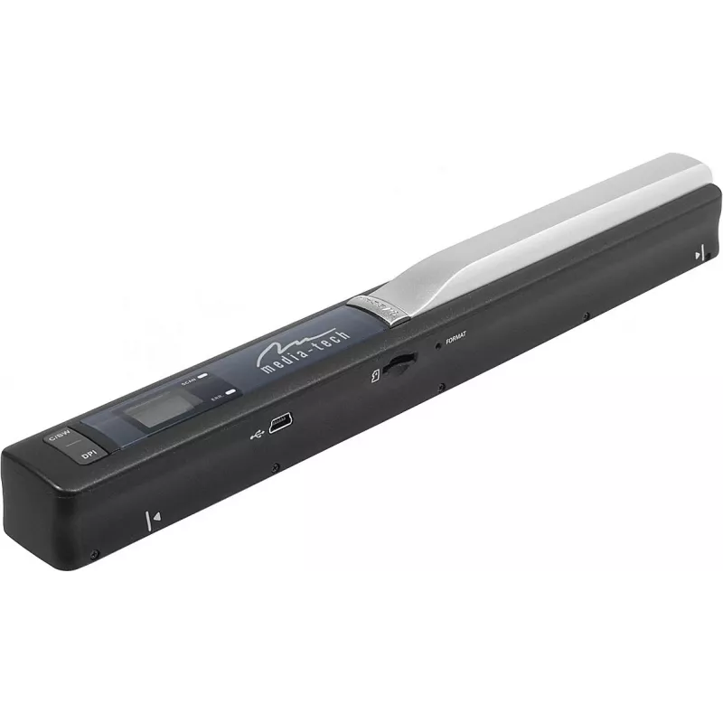 Rankinis skaitytuvas MEDIA-TECH MT4090, juodas, LED ekranas, USB 2.0, MicroSD, AAA baterija