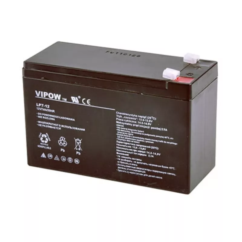 VIPOW 12V 7.0Ah gelinis akumuliatorius