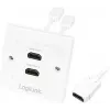 LogiLink AH0015 HDMI sienos rozetė, 2 prievadai, balta