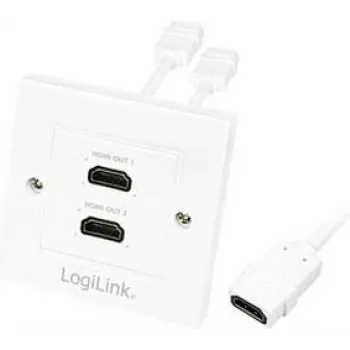 HDMI sieninė jungtis LogiLink AH0015, HDMI A tipo, motina-motina, balta