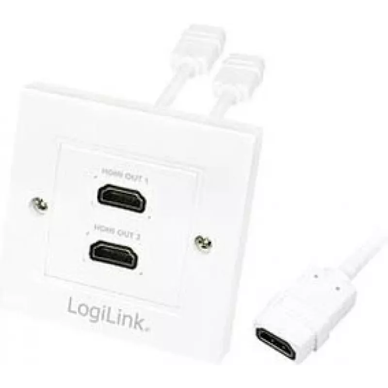 LogiLink AH0015 HDMI sienos rozetė, 2 prievadai, balta