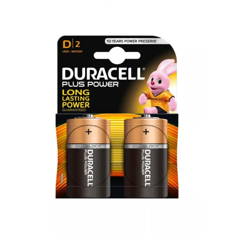 Baterija Duracell Basic D (R20) — pakuotė po 2 vnt., cinko-anglies elementai
