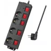 Prailginimo laidas LogiLink LPS251 1,5 m 4 AC lizdai vidaus juodas
