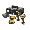 Belaidžių elektrinių įrankių rinkinys DeWalt DCK2062M2T — 18V, gręžtuvas DCD709 + smūginis suktuvas DCF809 1/4 colio, 2×4,0Ah akumuliatoriai, dėklas TSTAK II