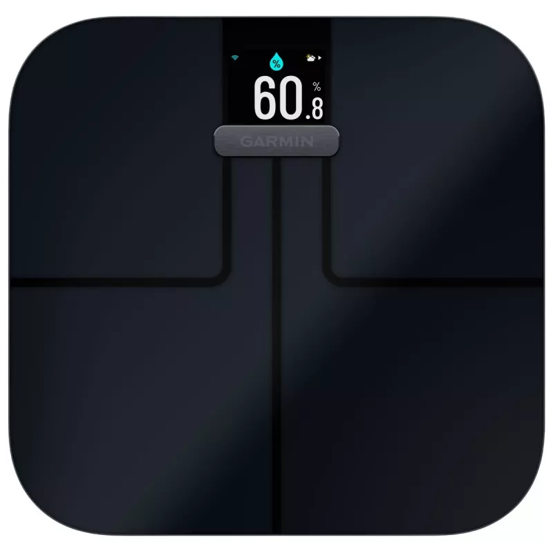 Elektrinės asmeninės svarstyklės GARMIN Index S2 juodos, max 181,4 kg, Wi‑Fi/Bluetooth, kūno sudėtis