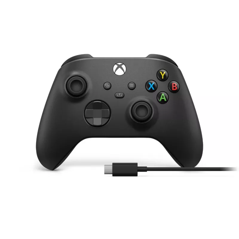 Microsoft Xbox Wireless Controller + USB-C laidas Juodas Žaidimų pultas Analoginis / Skaitmeninis PC, Xbox One, Xbox One S, Xbox One X, Xbox Series S, Xbox Series X