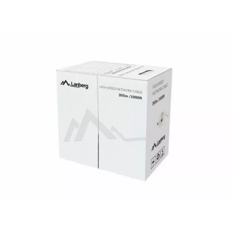 Lanberg LCU5-12CU-0305-S U/UTP Cat5e tinklo kabelis, 305 m, vienagyslis varis, patikrintas Fluke, pilkas