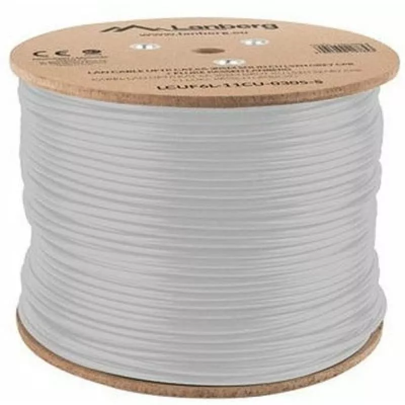 Lanberg LCUF6L-11CU-0305-S U/FTP Cat6a tinklo kabelis, 305 m, vienagyslis varis, LSZH, CPR, 500 MHz, testuotas Fluke, pilkas