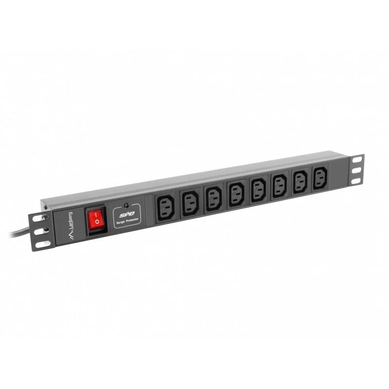 Lanberg PDU-08I-0200-C20-BK 1U 8x C13 19 inch PDU juodas