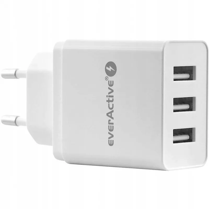 everActive SC-300 mobiliųjų įrenginių kroviklis (3x USB, 3,4A), baltas