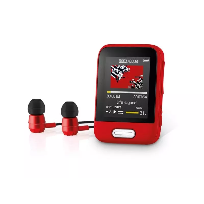 Nešiojamas MP3/MP4 grotuvas SENCOR SFP 7716RD – 16 GB atmintis, kompaktiškas medijos leistuvas