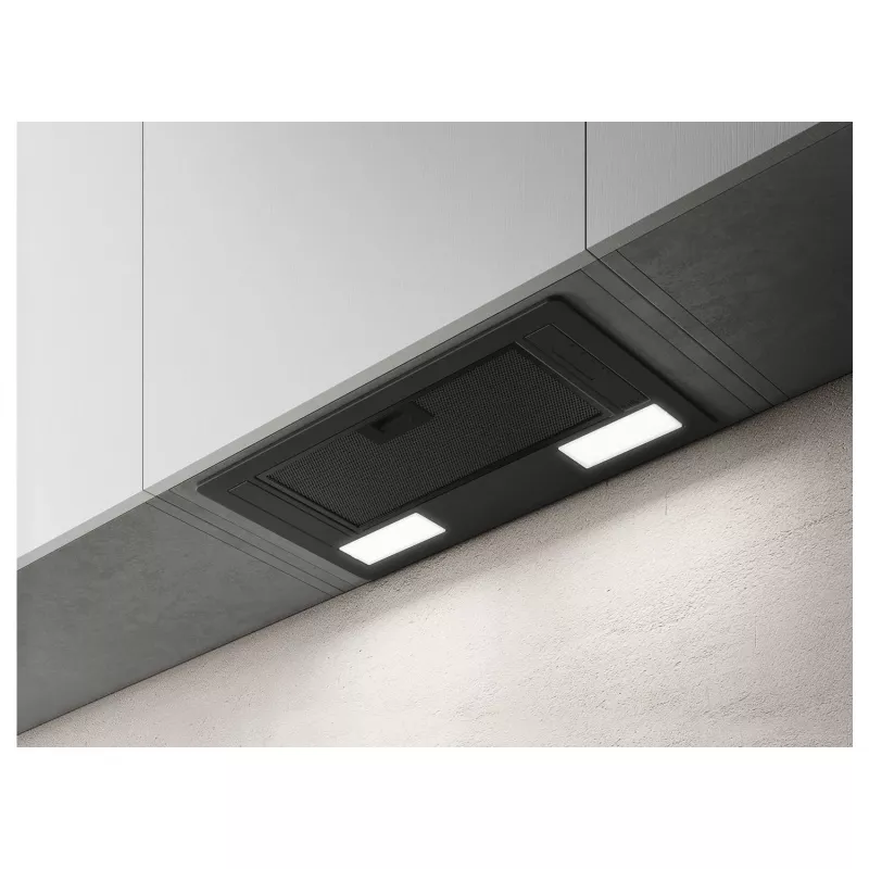Elica ERA-LUX-BLK-60 60 cm juodas įmontuojamas delukso gaubtas