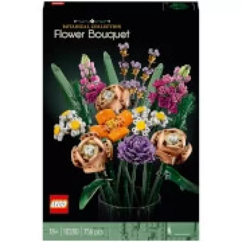 LEGO 10280 Icons Gėlių puokštė – dirbtinės gėlės suaugusiems, dekoratyvinis namų aksesuaras, dovana moterims ir vyrams