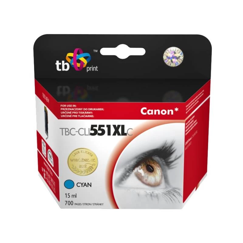 Kasetė su rašalu TB Kompat. S Canon CLI-551XL CY Cyan
