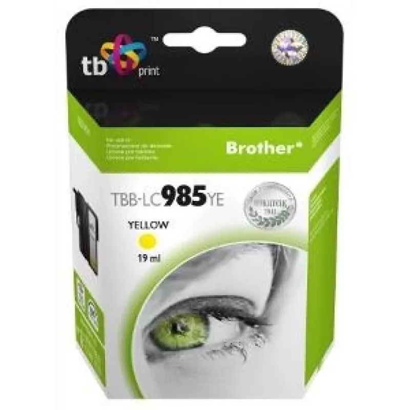 Rašalo kasetė TB Kompat. S Brother LC 985 YE 100% N