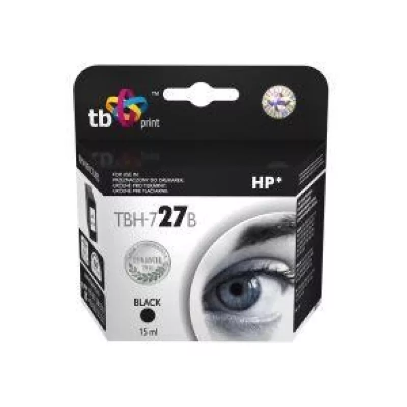 Rašalo kasetė TBH-727B (HP Nr. 27-C8727A) juoda perdirbta