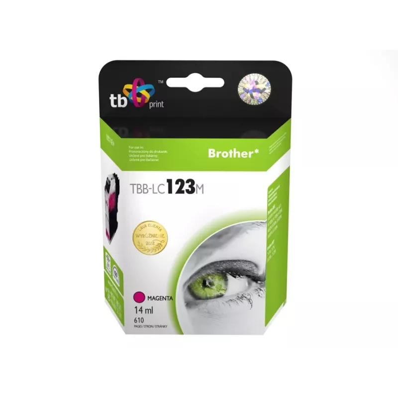 Rašalinė kasetė, suderinama su Brother LC123M, 100% nauja