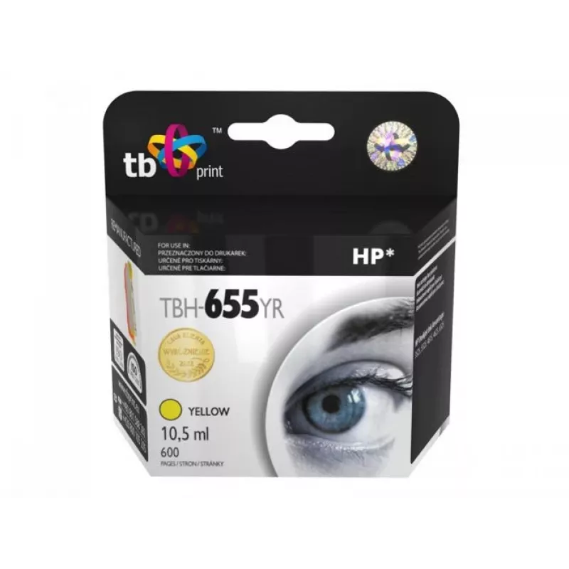 Rašalo kasetė TB suderinama su HP 655, Geltona, Atnaujinta