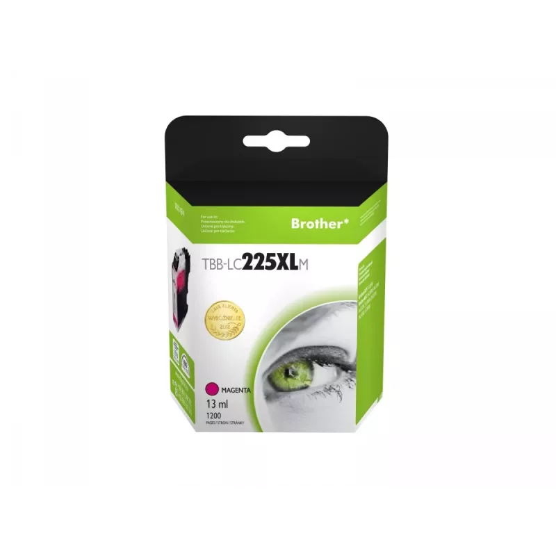 Rašalo kasetė TB, suderinama su Brother LC225XL, rausvai raudona (magenta)