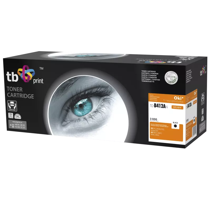 Toner TB Kompat. S OKI B412/B432, Juodas, Naujas 412AN