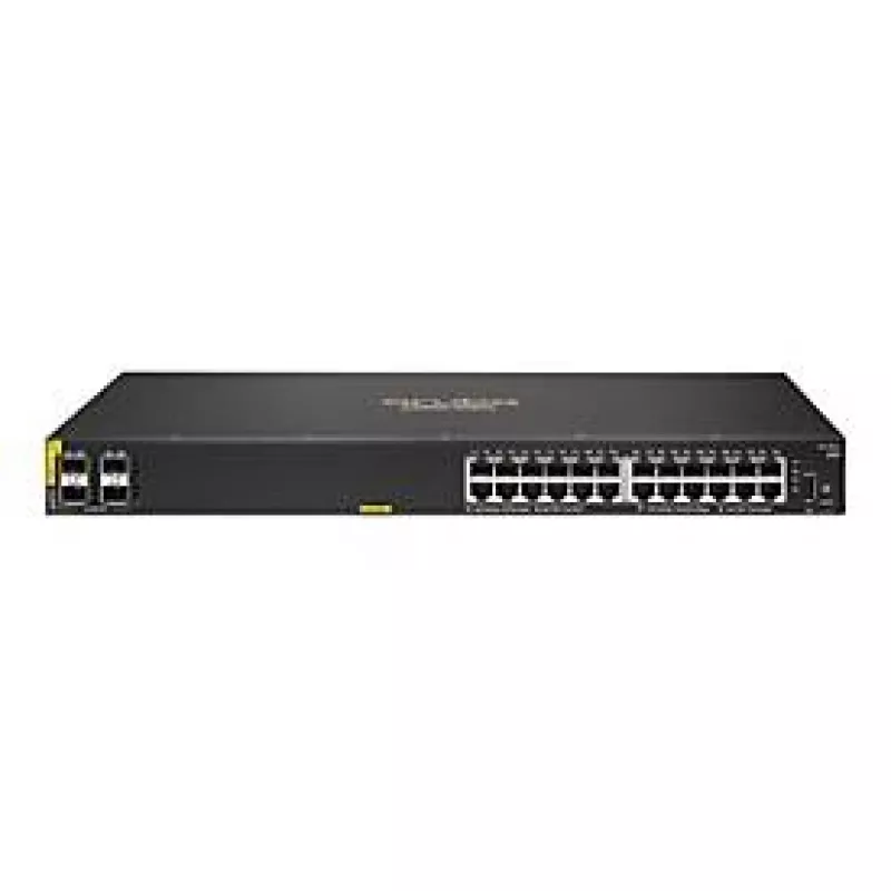 HPE Aruba Networking CX 6100 24G Class4 PoE 4SFP+ 370W valdomas L3 gigabitinis eterneto (10/100/1000) maitinimas per Ethernet (PoE) 1U juodas