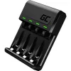 Green Cell GC VitalCharger USB akumuliatorių įkroviklis, 4 lizdai, AA/AAA, USB maitinimas, juodas