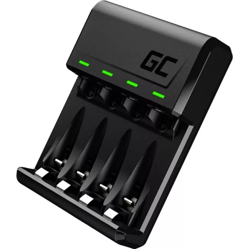 Green Cell GC VitalCharger USB akumuliatorių įkroviklis, 4 lizdai, AA/AAA, USB maitinimas, juodas