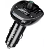 USAMS US-CC115 C21 automobilinis FM siųstuvas su dvigubu USB įkrovikliu, Bluetooth 5.0, 3,4 A, juodas