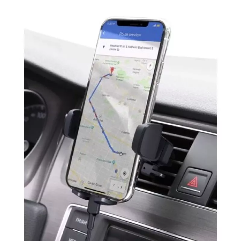 Laikiklis telefonui Aukey HD-C48 reguliuojamas 360° išmaniesiems telefonams ir mažoms planšetėms, spaustuvinis tvirtinimas, sukama ranka