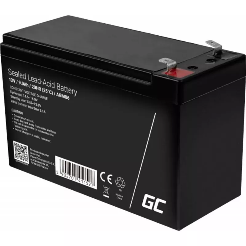 Green Cell AGM06 12V 9Ah AGM VRLA akumuliatorius UPS sistemoms