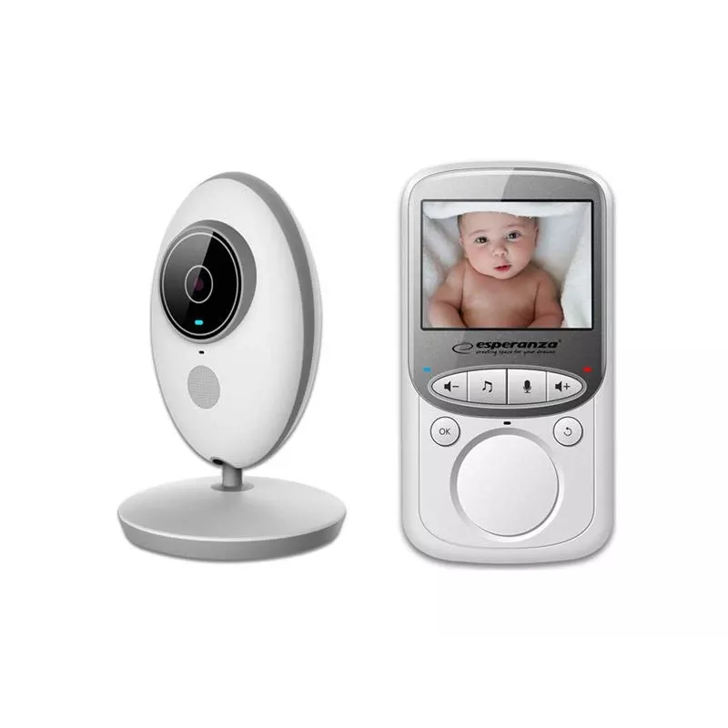 Kūdikio vaizdo monitorius ESPERANZA EHM003 — 2,4 col. LCD, 640×480, naktinis matymas 5 m, temperatūros jutiklis, dvipusis garsas, LiPo 750 mAh, diapazonas iki 50 m