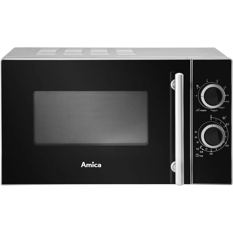 Amica AMGF20M1GS mikrobangų krosnelė su griliu 20 L 700 W Juoda, Sidabrinė