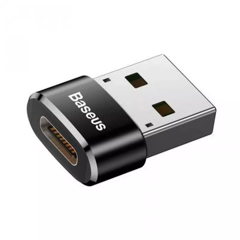 Adapteris Baseus USB (vyriškas) į Type-C (moterišką), juodas