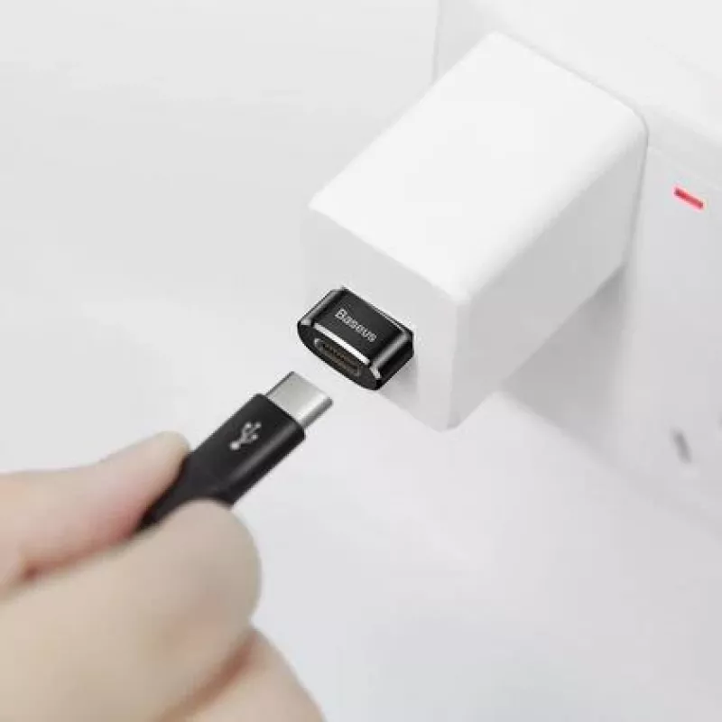 Adapteris Baseus USB (vyriškas) į Type-C (moterišką), juodas