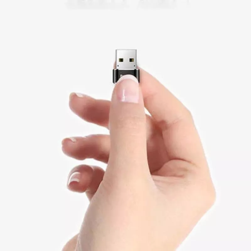Adapteris Baseus USB (vyriškas) į Type-C (moterišką), juodas