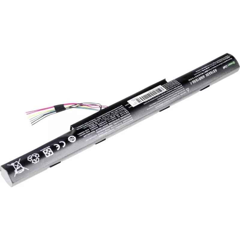 Baterija Green Cell AC51, skirta Acer Aspire E15/E17 – Li-Ion 14,8 V 2200 mAh, 4 elementai, juoda