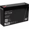 Įkraunama sandarioji švino rūgšties baterija Green Cell AGM12 6 V 7000 mAh Juoda