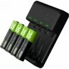 Green Cell GC VitalCharger akumuliatorių įkroviklis su 4× AA 2000 mAh NiMH baterijomis