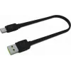 USB A į USB C laidas Green Cell KABGC03 — 0,25 m, juoda, 480 Mbit/s
